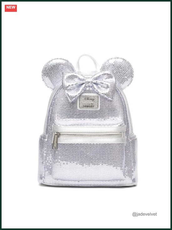Loungefly Disney Minnie Mouse Sequin Faux Leather Backpack Casual Daypack